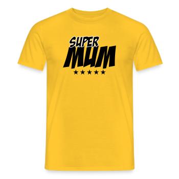 Super Mom - Mother's Day - Men's T-Shirt - yellow - Front - AI Model Male 178 dark (178cm)