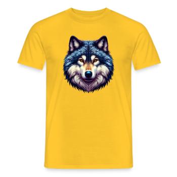 Wolf - Men's T-Shirt - yellow - Front - AI Model Male 178 dark (178cm)