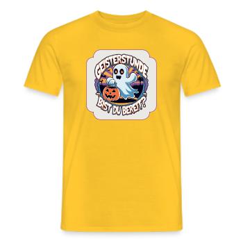 Halloween Ghost Witching Hour - Are You Ready? - Men's T-Shirt - yellow - Front - AI Model Male 178 dark (178cm)