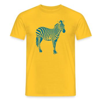 Zebra - Men's T-Shirt - yellow - Front - AI Model Male 178 dark (178cm)