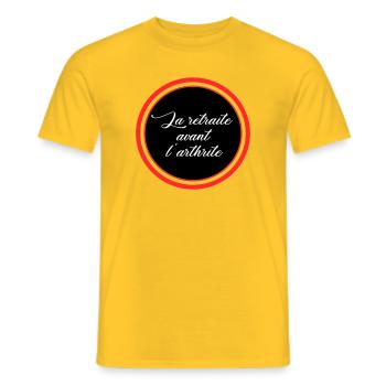 Ruhestand vor Arthritis - Männer T-Shirt - Gelb - Vorne - AI Model Male 178 dark (178cm)