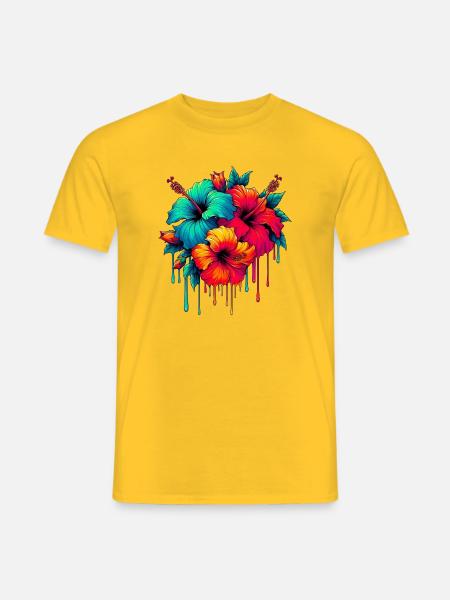 Hibiscus Flowers - Men's T-Shirt - yellow