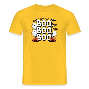 Boo Boo Boo Halloween Design - Männer T-Shirt - Gelb - Vorne - AI Model Male 178 dark (178cm)