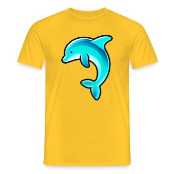 Delfin - Männer T-Shirt - Gelb - Vorne - AI Model Male 178 dark (178cm)