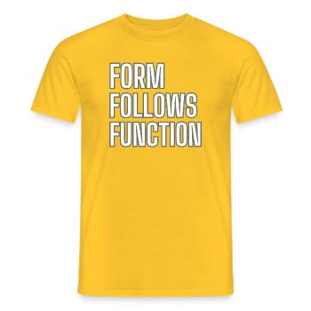 FORM FOLLOWS FUNCTION - Bauhaus Design Wagenfeld - Men's T-Shirt - yellow - Front - AI Model Male 178 dark (178cm)