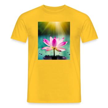 Lotus - Männer T-Shirt - Gelb - Vorne - AI Model Male 178 dark (178cm)