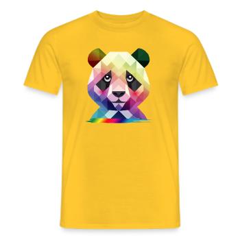 Colorful Rainbow Panda – Colorful Geometry - Men's T-Shirt - yellow - Front - AI Model Male 178 dark (178cm)