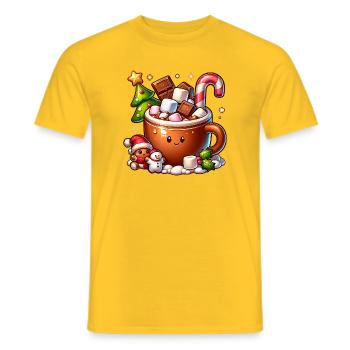 Délices au cacao – de beaux rêves de Noël ! - T-shirt homme - jaune - Devant - AI Model Male 178 dark (178cm)