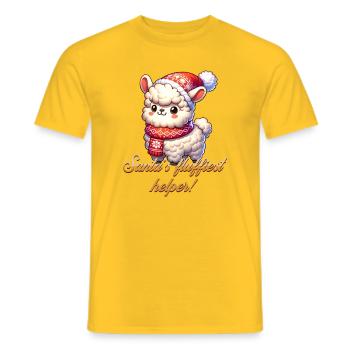 Alpaca - Santa's little helper! - Men's T-Shirt - yellow - Front - AI Model Male 178 dark (178cm)