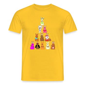 Funny Rabbit Comic Colorful - Men's T-Shirt - yellow - Front - AI Model Male 178 dark (178cm)