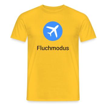 Airplane Mode Swearing Airplane Icon Office Humor Funny - Men's T-Shirt - yellow - Front - AI Model Male 178 dark (178cm)
