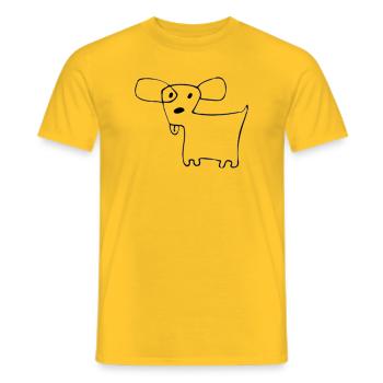 02 Doggie Shorts - Men's T-Shirt - yellow - Front - AI Model Male 178 dark (178cm)