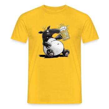 Tapir Boissons Bière Tabier Jeu de mots - T-shirt homme - jaune - Devant - AI Model Male 178 dark (178cm)
