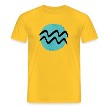 Signe du zodiaque Verseau - T-shirt homme - jaune - Devant - AI Model Male 178 dark (178cm)