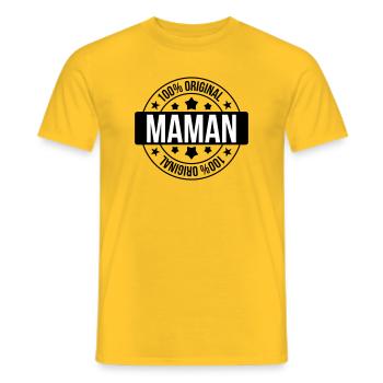 Maman d'Amour - Fête des Mères - T-shirt homme - jaune - Devant - AI Model Male 178 dark (178cm)