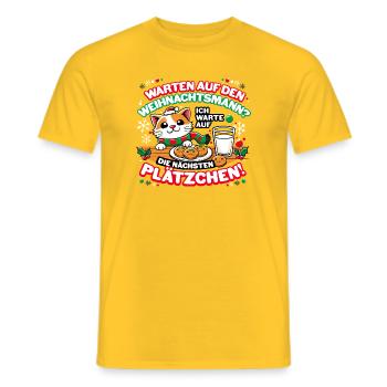 Ich warte auf die nächsten Plätzchen - Männer T-Shirt - Gelb - Vorne - AI Model Male 178 dark (178cm)