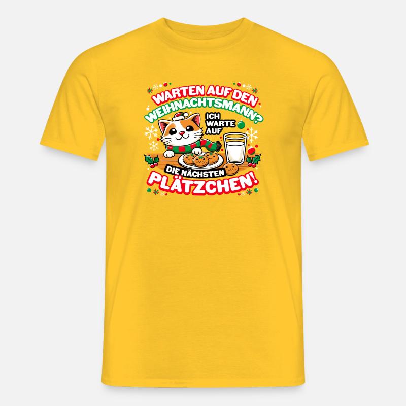 Ich warte auf die nächsten Plätzchen - Männer T-Shirt - Gelb