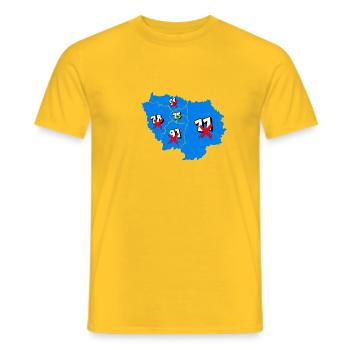 Région île de france - T-shirt homme - jaune - Devant - AI Model Male 178 dark (178cm)