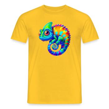 Chameleon - Men's T-Shirt - yellow - Front - AI Model Male 178 dark (178cm)