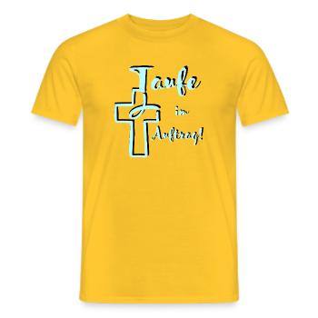 Baptême de la part de Kontrast Fish plonge dans la croix - T-shirt homme - jaune - Devant - AI Model Male 178 dark (178cm)