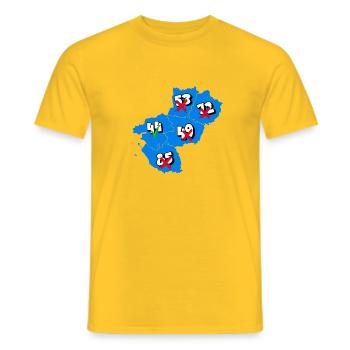 Région pays de la loire - T-shirt homme - jaune - Devant - AI Model Male 178 dark (178cm)