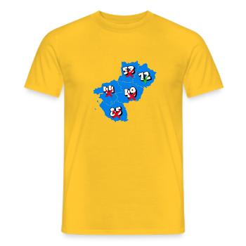 Région pays de la loire - T-shirt homme - jaune - Devant - AI Model Male 178 dark (178cm)