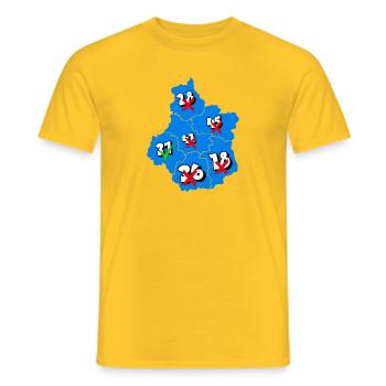 Région centre - T-shirt homme - jaune - Devant - AI Model Male 178 dark (178cm)