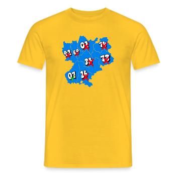 Région rhône alpes - T-shirt homme - jaune - Devant - AI Model Male 178 dark (178cm)