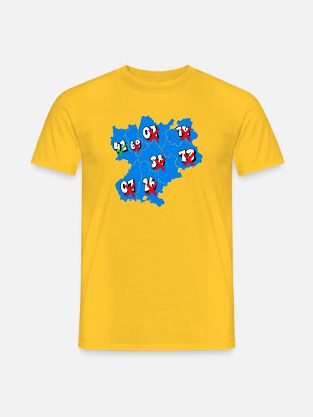 Région Rhône-Alpes - T-shirt homme - jaune