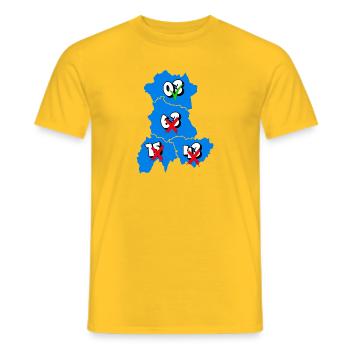 Région Auvergne - T-shirt homme - jaune - Devant - AI Model Male 178 dark (178cm)