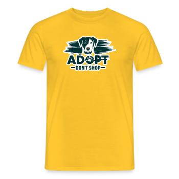 Adoptez don’t shop 2 - T-shirt homme - jaune - Devant - AI Model Male 178 dark (178cm)