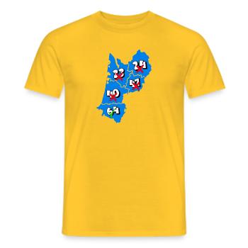 Région aquitaine - T-shirt homme - jaune - Devant - AI Model Male 178 dark (178cm)