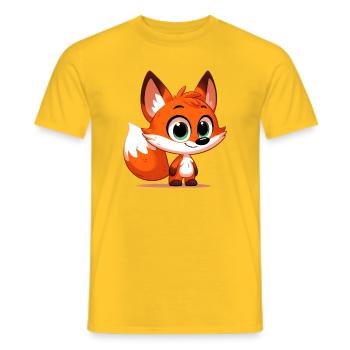 Fox - Men's T-Shirt - yellow - Front - AI Model Male 178 dark (178cm)