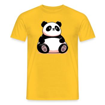 Panda - T-shirt homme - jaune - Devant - AI Model Male 178 dark (178cm)