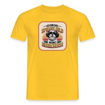 Shih Tzu Das Spiegelbild meines Herrchens Hund - Männer T-Shirt - Gelb - Vorne - AI Model Male 178 dark (178cm)