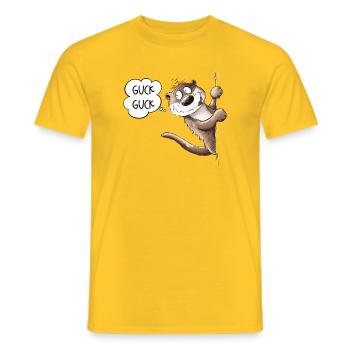 Look Look Otter Animal Motif I Sea Otter - Men's T-Shirt - yellow - Front - AI Model Male 178 dark (178cm)