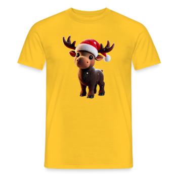 Moose - Mosses - Christmas - Men's T-Shirt - yellow - Front - AI Model Male 178 dark (178cm)