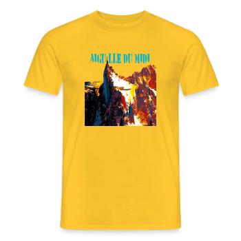 Aiguille du Midi - Men's T-Shirt - yellow - Front - AI Model Male 178 dark (178cm)