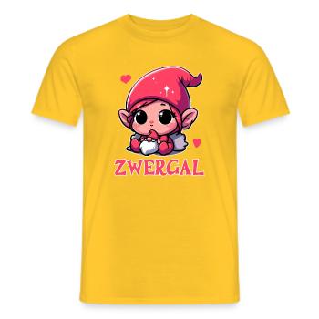 Zwergal - Süßes Design mit Baby-Zwerg - Männer T-Shirt - Gelb - Vorne - AI Model Male 178 dark (178cm)