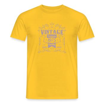 Design vintage anniversaire 1975 - T-shirt homme - jaune - Devant - AI Model Male 178 dark (178cm)