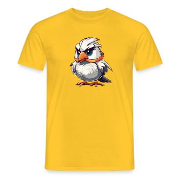 Charming Cartoon Bald Eagle Illustration - Men's T-Shirt - yellow - Front - AI Model Male 178 dark (178cm)
