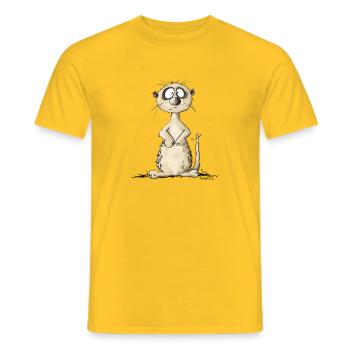 Droll Meerkat I Wild Animals Animal Motif - Men's T-Shirt - yellow - Front - AI Model Male 178 dark (178cm)