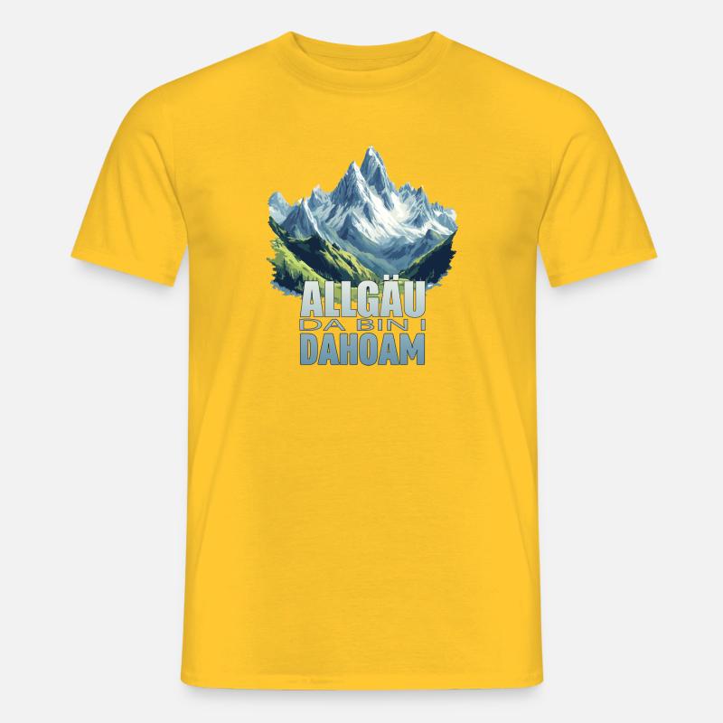 Allgäu - Da bin i Dahoam - Männer T-Shirt - Gelb