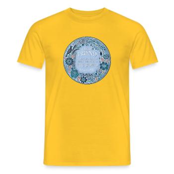 UN VÉRITABLE AMI EST CELUI QUI ENTRE QUAND LE RESTE DE LA - T-shirt homme - jaune - Devant - AI Model Male 178 dark (178cm)