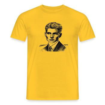Étoile inconnue | Grille linéaire | Hommes - T-shirt homme - jaune - Devant - AI Model Male 178 dark (178cm)