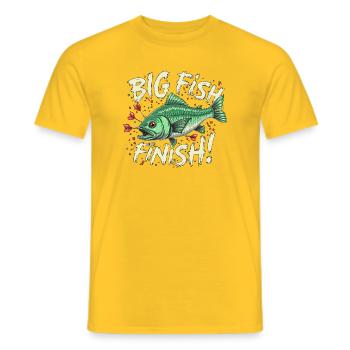 Darts big fFish finish Dart High Finish 170 - Men's T-Shirt - yellow - Front - AI Model Male 178 dark (178cm)