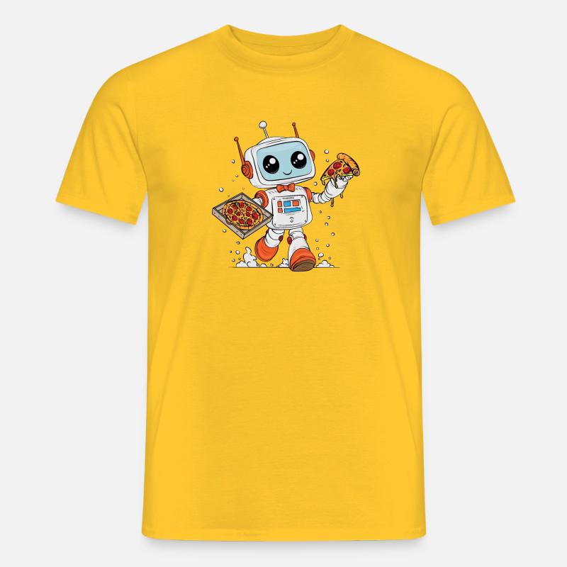 PizzaRobot– Multitask-Roboter, der Pizza Liefert - Männer T-Shirt - Gelb