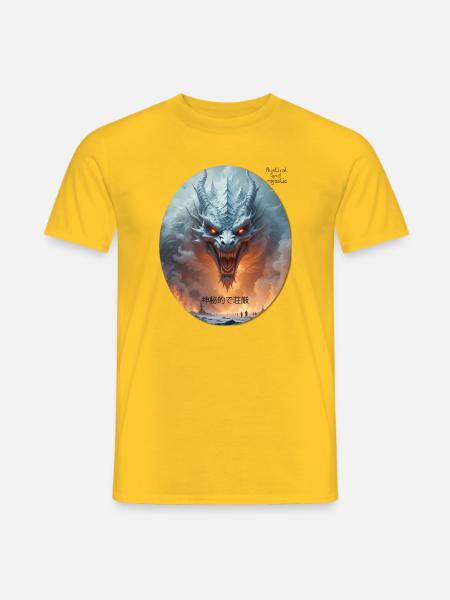 majestätischer mythischer Drache WING OF FIRES LEGEND - Männer T-Shirt - Gelb