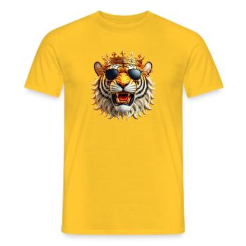 Roi Tigre avec Couronne - T-shirt homme - jaune - Devant - AI Model Male 178 dark (178cm)