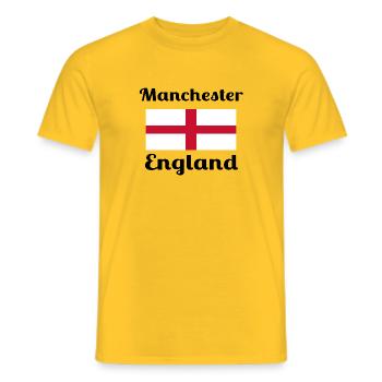 Manchester England - Stylish prints - Men's T-Shirt - yellow - Front - AI Model Male 178 dark (178cm)
